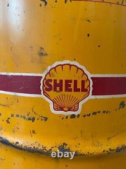 Very RARE Antique Old SHELL Petroliana Oil Drum Super Gear Lubricant, 1940s