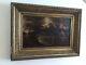 Very Old Antique Vintage Gilt Framed Signed Oil Painting By Artist Barton 1905