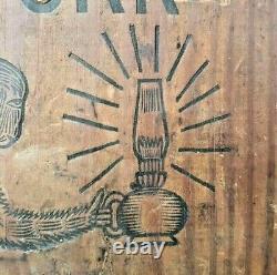 Vintage 1880's Old Antique Rare Standard Oil Stand Wooden Engraved Sign Board