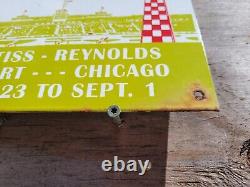 Vintage 1930 Air Races Porcelain Sign Old Curtiss Reynolds Airfield Chicago USA