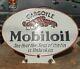 Vintage 1930's Old Antique Rare Mobil Oil Embossed Porcelain Enamel Sign Board