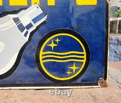 Vintage 1930's Old Antique Rare Philips Bulb Porcelain Enamel Sign Board England