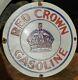 Vintage 1930's Old Antique Rare Red Crown Gasoline Porcelain Enamel Sign Board