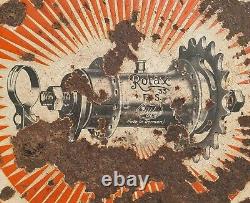 Vintage 1930's Old Antique Rare Rotax Motor Porcelain Enamel Sign Board, Germany