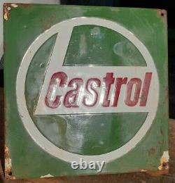 Vintage 1930's Old Antique Very Rare Castrol Oil Ad. Porcelain Enamel Sign Board