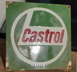 Vintage 1930's Old Antique Very Rare Castrol Oil Ad. Porcelain Enamel Sign Board