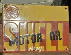 Vintage 1930's Old Antique Very Rare Shell Motor Oil Porcelain Enamel Sign Board