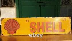 Vintage 1930's Old Antique Very Rare Shell Oil Adv. Porcelain Enamel Sign Board