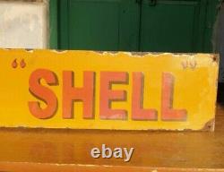 Vintage 1930's Old Antique Very Rare Shell Oil Adv. Porcelain Enamel Sign Board