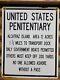 Vintage 1957 Alcatraz Porcelain Sign Old Us Penitentiary Federal Prison Jail Ca