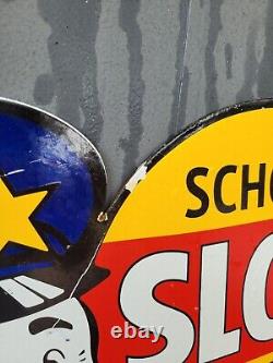 Vintage 7up Porcelain Sign Old 40 School Guard 7up Soda Beverage Cola Drink