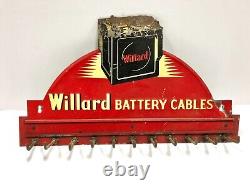 Vintage Antique 1920's 30's Willard Battery Old Original Metal Automotive Sign