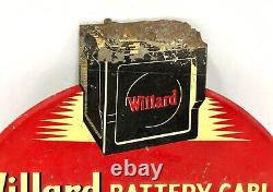 Vintage Antique 1920's 30's Willard Battery Old Original Metal Automotive Sign
