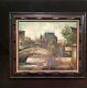 Vintage Antique 19c Oil/canvas Cityscape Painting Signed C. Salido Framed Old