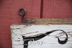 Vintage Antique Beauty Shop Sign Nails Wigs Hair Wood trade sign old folk art