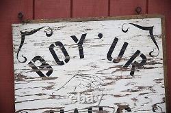 Vintage Antique Beauty Shop Sign Nails Wigs Hair Wood trade sign old folk art