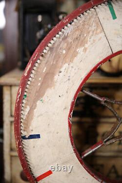 Vintage Antique Gambling Wheel Wood Carnival Game Sign circus roulette 1930s old