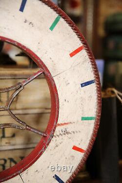 Vintage Antique Gambling Wheel Wood Carnival Game Sign circus roulette 1930s old