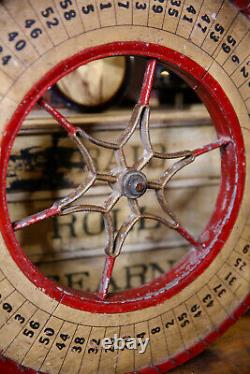 Vintage Antique Gambling Wheel Wood Carnival Game Sign circus roulette 1930s old