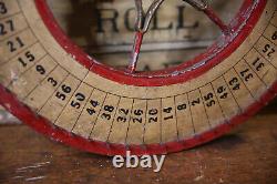 Vintage Antique Gambling Wheel Wood Carnival Game Sign circus roulette 1930s old