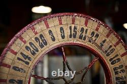 Vintage Antique Gambling Wheel Wood Carnival Game Sign oddity roulette old 1930s