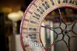 Vintage Antique Gambling Wheel Wood Carnival Game Sign oddity roulette old 1930s