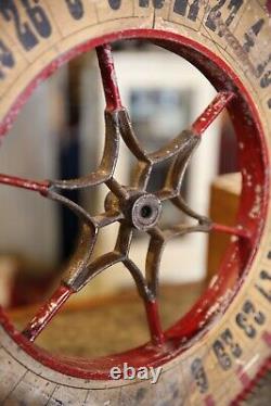 Vintage Antique Gambling Wheel Wood Carnival Game Sign oddity roulette old 1930s