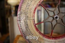 Vintage Antique Gambling Wheel Wood Carnival Game Sign oddity roulette old 1930s
