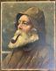 Vintage Antique Northeast Fisherman Old Man Portrait Man With Pipe Signed Oil