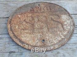 Vintage Antique OLD Cast Iron IOWA HIGHWAY 222 Road Highway Embossed SIGN