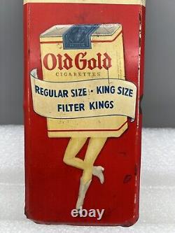 Vintage Antique Original Old Gold Tobacco Cigarette Door Push Advertising Sign