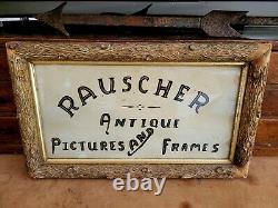 Vintage Antique Pictures & Frames Adverting Trade Sign Old