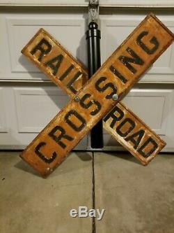 Vintage Antique RR Railroad Cast Iron CrossBuck Crossing Sign Old and Original
