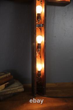 Vintage Antique wall Light Lighted Crucifix Cross sign Funeral Mission wood old