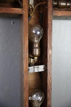 Vintage Antique wall Light Lighted Crucifix Cross sign Funeral Mission wood old