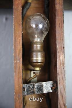 Vintage Antique wall Light Lighted Crucifix Cross sign Funeral Mission wood old