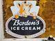Vintage Bordens Porcelain Sign Old Diecut Dairy Farm Milk Ice Cream Daisy Cow