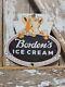 Vintage Bordens Porcelain Sign Old Diecut Dairy Farm Milk Ice Cream Daisy Cow