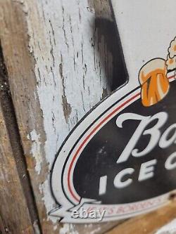 Vintage Bordens Porcelain Sign Old Diecut Dairy Farm Milk Ice Cream Daisy Cow