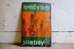 Vintage Brooke Bond Rare Old Antique Enamel Metal Advertising Sign Green Orange