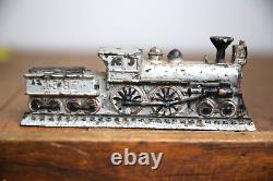 Vintage Cast Metal Train Locomotive toy antique sign mailbox topper old
