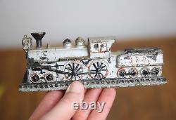 Vintage Cast Metal Train Locomotive toy antique sign mailbox topper old