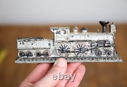 Vintage Cast Metal Train Locomotive toy antique sign mailbox topper old