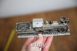 Vintage Cast Metal Train Locomotive toy antique sign mailbox topper old