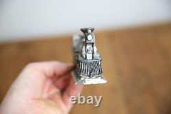 Vintage Cast Metal Train Locomotive toy antique sign mailbox topper old