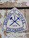 Vintage Colorado School Of Mines Porcelain Sign Old Gold Mining Miner College