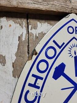 Vintage Colorado School Of Mines Porcelain Sign Old Gold Mining Miner College