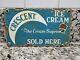 Vintage Crescent Porcelain Sign Old Ice Cream Parlor Sweet Candy Dairy Shoppe