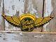 Vintage Curtiss Wright Porcelain Sign Old Aviation Engine Motor Service Wings