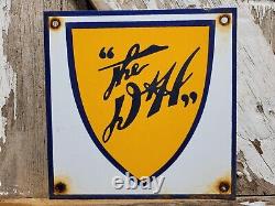 Vintage D&h Railway Porcelain Sign Old 8 Delaware Harding Trai. Railroad Marker